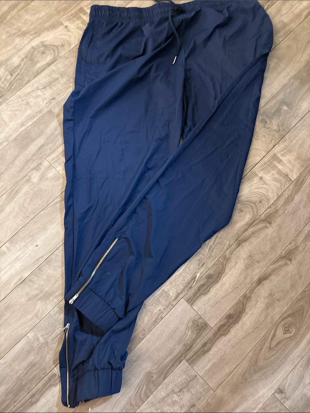 Women's Navy Blue Athletic Zip-Hem Leggings